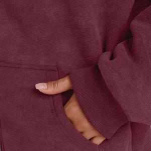 Sweat à capuche d'hiver pour femme avec logo personnalisé, 100% coton, écologique, respirant, style streetwear, taille oversize, prix raisonnable - Product Image 5