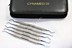 Tout nouveau revêtement en titane de haute qualité 5 pièces PARODONTAL CREUX GRACEY CURETTE INSTRUMENT DENTAIRE en acier inoxydable - Product Image 6