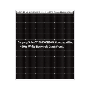 แผงโซลาร์เซลล์แบบโมโนคริสตัลไลน์ CanYang Solar CY1801300B01 กำลังไฟ 450 วัตต์ แผงหลังสีขาว กระจกด้านหน้า - Product Image 2