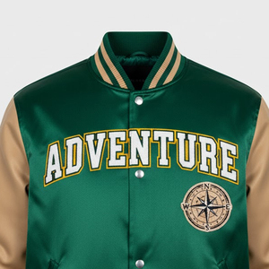 แจ็คเก็ตวาร์ซิตี้ผ้าซาตินสำหรับผู้ชายสั่งทำได้ตามขนาด  แบบลำลองสำหรับใส่กลางแจ้ง  ปักลายเชนิลล์ด้านหน้า  ระบายอากาศได้ดี กันลม คุณภาพสูง - Product Image 4