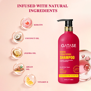 Champú Fortalecedor Orgánico de Queratina Gatase, Reparador, Anti-Rotura, Suavizante y Nutritivo para el Cuidado del Cabello Dañado y Débil - Product Image 3
