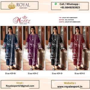 Lancement d'une nouvelle Georgette de créateur exclusive avec broderie fabriquée dans la collection de costumes de l'Aïd par Royal Export - Product Image 2