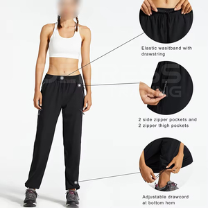 2025 Women's Premium Quality Fleece Quick Dry Light Weight <b>Joggers</b> Contrast Color Elastic Waist Customized Colors Wholesale - Product Image 4