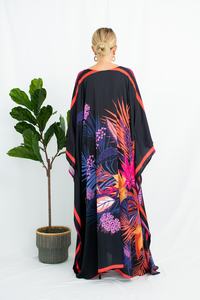 Vestido Maxi informal ecológico de verano para mujer, diseño de estampado de Palma sólida, Correa con cuello en V, Material de mezcla de viscosa, Vintage turco - Product Image 4