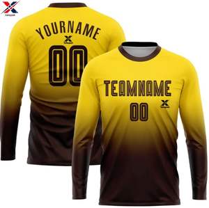 Maillot de football personnalisé avec nom et numéros d'équipe, 100% polyester, imprimé par transfert thermique, manches courtes, unisexe, adulte, pour match/entraînement - Product Image 6