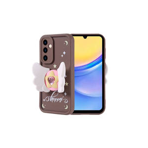 Coque en silicone marron foncé personnalisée pour Samsung Galaxy A15, en silicone souple anti-traces de doigts, avec protection de l'appareil photo - Product Image 5