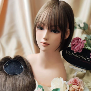 Super precio al por mayor de alta calidad 100% virgen vietnamita pelo Topper hecho a máquina recto completo cutícula extensiones de cabello humano - Product Image 1