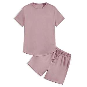 Conjunto de camiseta y pantalones cortos de cuello redondo para hombre personalizado en blanco Conjunto de camiseta y pantalones cortos de algodón 100% de alta calidad - Product Image 4