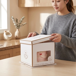 Caja <span class=keywords><strong>para</strong></span> Pastel Transparente con Ventana <span class=keywords><strong>de</strong></span> 6/8/10/12 Pulgadas <span class=keywords><strong>de</strong></span> Alto, Envase <span class=keywords><strong>para</strong></span> Pastel, Admite Logotipo Personalizado - Product Image 3