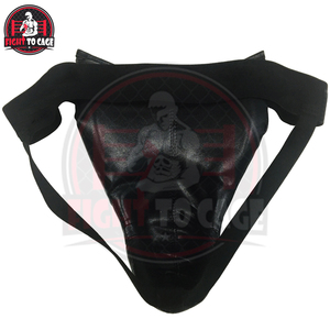 Protège-aine de boxe en cuir PU fait main, léger, confortable, respirant, durable et protecteur, couleur noire intégrale, nouveau design 2025 - Product Image 2