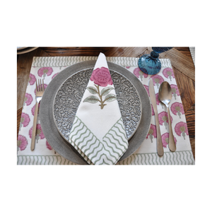 Ruffle Border Embroidered Twill Cotton Table Mats 14x20 Inches Made In India GOTS Certified 210GSM Stain Resistant OEM ODM Ready - Product Image 2