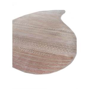 Tapis Manchaha Les-6018 en laine et soie de bambou noué à la main, couleur ivoire, épaisseur 10 mm, motif rayé abstrait, pour la maison, le couloir, rectangulaire - Product Image 2