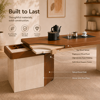 Table basse moderne en bois écologique avec tiroir de rangement et base en pierre pour salon, meubles de maison