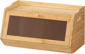 Caja de Almacenamiento de Pan y Chapati de Madera Natural Pulida de Estilo Industrial, Diseño Personalizado, Rectangular Flexible, 3.73 Libras - Product Image 2