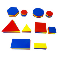 Ensemble de 60 blocs d'attributs en plastique de taille moyenne, jouet éducatif pour enfants de 5 à 7 ans, 5 formes, marque PLOMA, couleurs rouge/jaune/bleu, mathématiques et logique