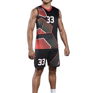 Conjunto personalizado de voleibol de camiseta sin mangas con cuello en V para hombre, uniforme de atletismo impreso con logotipo frontal, paquete de equipo de voleibol personalizado - Product Image 1