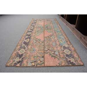 พรมตุรกีโบราณ2.4 x 6FT คลาสสิกพื้นที่ขนาดใหญ่รูปสี่เหลี่ยมผืนผ้าการเย็บปะติดปะต่อกันสีส้มสดใสวัสดุผ้าขนสัตว์สีฟ้าเข้ม4เมตร - Product Image 2