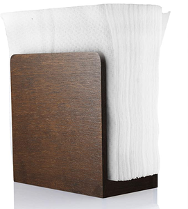 Servilletero de madera ecológico, Soporte redondo hecho a mano con tapa de madera de acacia, organizador de servilletas, contenedor, caja de pañuelos - Product Image 2