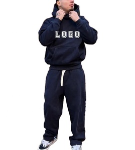 Vente en gros de pantalons à capuche unisexes en coton vierge surdimensionné avec logo brodé imprimé de haute qualité - Product Image 5