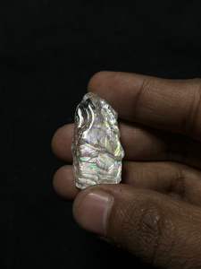 Piedra Preciosa Natural Blanca Suelta, Pulida y en Bruto con Efecto de Fuego Arcoíris para la Fabricación de Joyas, Forma Natural - Product Image 5