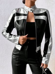 Nouvelle arrivée veste en cuir Pu High Streets pour femme coupe ajustée dernier style veste en cuir véritable lourd - Product Image 6