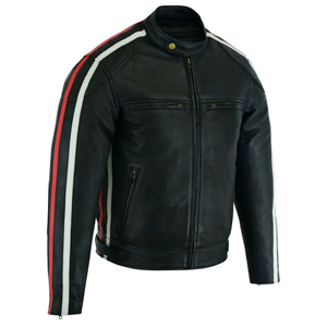 Veste de moto en cuir véritable pour hommes, vestes confortables et personnalisées en cuir, meilleure vente en gros, 100% - Product Image 1
