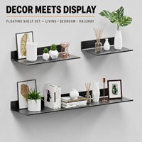 Étagères flottantes en aluminium à fixation murale, unité d'étagère éclairée pour salon, chambre et salle de bain