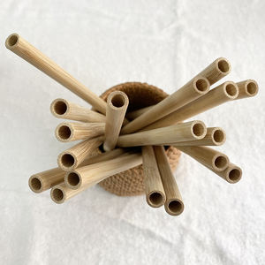 Pajita Desechable de Bambú Biodegradable y Ecológica, Cubiertos de Bambú Portátiles Ecológicos - Product Image 1