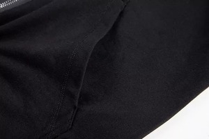 Best Quality 100% Cotton Fleece Custom Full <b>Zip</b> Us Hoodies Embroidery Puff Printing Solid Black <b>Zip</b> up Hoodie - Product Image 3