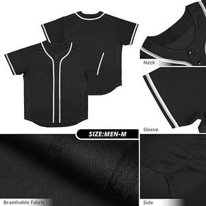 Uniforme de baseball personnalisé 100% polyester, design haut de gamme / Uniforme de baseball unisexe léger et extensible - Product Image 4