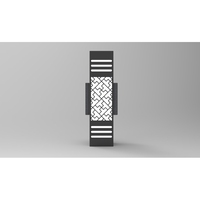 Applique murale LED DTT.001.01 avec interrupteur, lumière blanc chaud, abat-jour ambré, efficacité 90 lm/W, culot E27, utilisation intérieure/extérieure