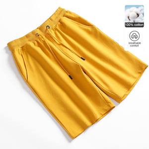 Pantalones cortos ajustados con cordón a la moda para hombre, pantalones deportivos informales de calle transpirables de satén de algodón 100% de alta calidad - Product Image 5