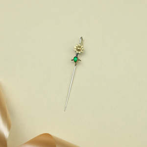 Pendientes Colgantes Anokhi Fusion con Diseño de Girasol y Esmeralda para Regalo - Product Image 4