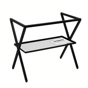 60cm Matt Black <b>Metal</b> <b>Easel</b> with Glass Shelf Bath & Toilet Supplies Product - Product Image 2