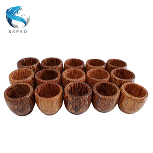 Tazas de madera de coco prensadas ecológicas, vasos reutilizables naturales - Product Image 2