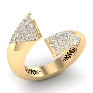 REYES Bagues de fiançailles en moissanite 1.4ct Minimalist Brilliant Cut 925 Sterling Silver avec 14K Yellow Gold Wedding Jewelry - Product Image 2