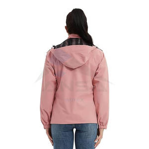 Impermeable Ligero con Capucha para Mujer, Chaqueta de Senderismo, Cortavientos, Ropa Exterior, Color Rosa - Product Image 3