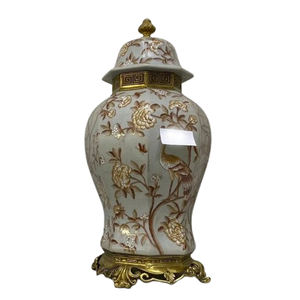 Juego de lujo de 2 tarros de jengibre de metal de aluminio hechos a mano con tapa para mesa de comedor de Hotel en casa decorativa para boda - Product Image 5