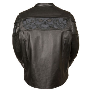 Veste en cuir de moto en cuir de vache de marque privée, taille personnalisée, cuir de mouton vieilli, vestes en cuir pour hommes - Product Image 2