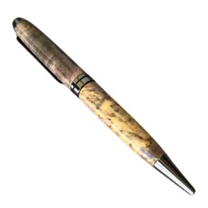 Stylo à bille de luxe artisanal en bois stabilisé de la collection Sapphire, 0,7 mm - Product Image 4