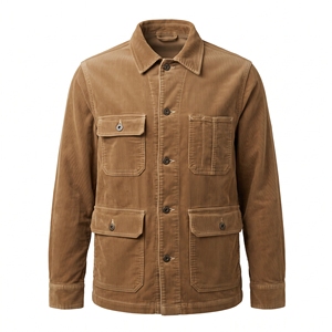 <b>Men's</b> Autumn Corduroy Chore <b>Jacket</b> Vintage Casual <b>Warm</b> Workwear <b>Jacket</b> OEM ODM Wholesale Factory Custom Logo - Product Image 1
