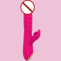 10-Gang Vibrations-G-Punkt-Klitoris-Stimulator Stoßender Rabbit-Vibrator USB-Aufladbar Ohne Gleitmittel für Frauen-Masturbation