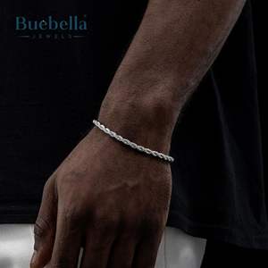 Offre Spéciale Bracelet Tennis en Argent Sterling 925 Plaqué Or Blanc 18K Style Hip Hop pour Homme avec Pierre Moissanite Excellente Idée Cadeau - Product Image 1