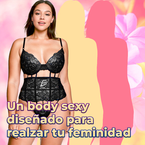 Body Floreale in Pizzo a Vita Alta con Reggiseno e Scollo a V, Sexy, Monopezzo con Perizoma - Product Image 4