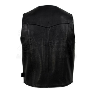 Buena calidad 100% cuero hecho moda chaleco precio razonable hombres ropa cuero chaleco para la venta - Product Image 4