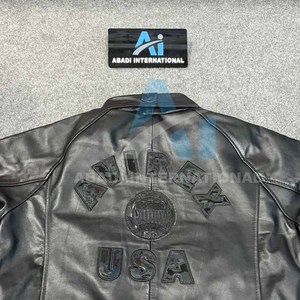 Nueva Chaqueta Avirex de Cuero Genuino de Oveja 100% Negra, Colección de Invierno para Hombre, Color y Talla Personalizados, Chaqueta de Cuero Avirex para Hombre - Product Image 6