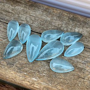 พลอยคาโบชองเพชรธรรมชาติกะรัต47.30น่าทึ่งทรงลูกแพร์มีความมันวาวเป็นอย่างดีสำหรับทำเครื่องประดับ - Product Image 1