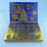 Boîte de calendrier de l'Avent vide en matériaux recyclés, best-seller, avec gaufrage, pour bougies fondantes de Noël, bombes de bain, bougies et produits de soin de la peau