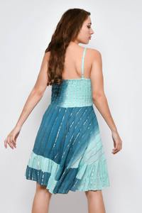 Robe d'été en rayonne lurex Tie Dye courte Maxi Dress pour femmes Party And Resort Wear Girl's Trendy Fashion For Sunny Weather Casual Dress - Product Image 3