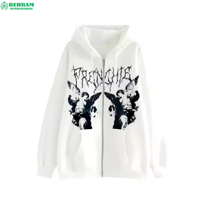 2026 Haute Qualité Personnalisable Zippé Noir Unisexe Délavé Coupe Classique 100% Coton Respirant Séchage Rapide Hiver Grammage Épais - Product Image 3